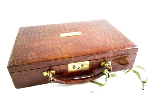 Boxed Leather Suitcase C.1930