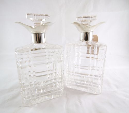 Silver Glass Decanters C.1880