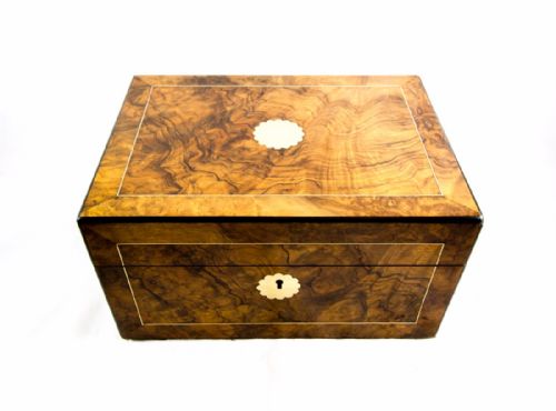 Burr Walnut Sewing Box C.1870