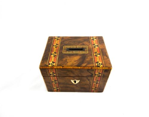 Figured Walnut Money Box C.1860