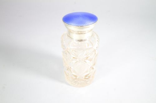 Enamel Silver Glass Pot C.1930