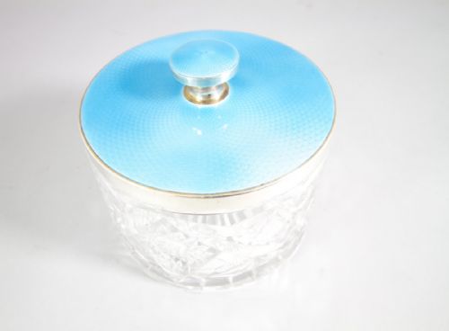 Silver Enamel Glass Pot C.1930