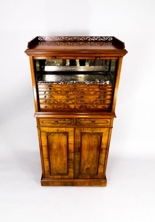 Walnut Collectors Cabinet C.1880