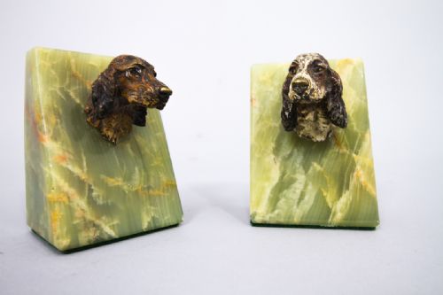 Onyx Book End Spaniels C.1920
