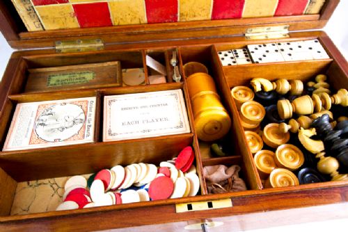 Mahogany Fully Fitted Games Box C.1840