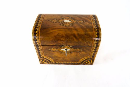 Figured Walnut Tea Caddy C.1870