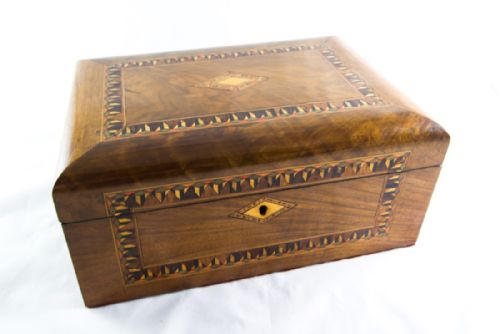Walnut Inlaid Marquetry Table Box C.1880