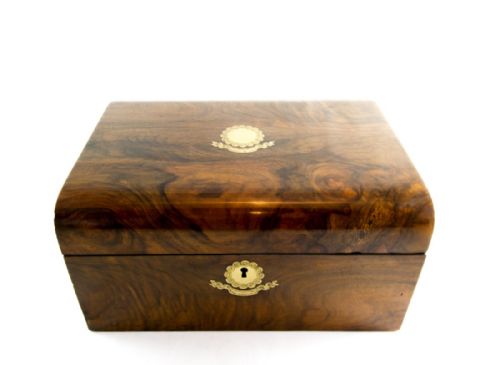 Burr Walnut Jewellery Box C.1870