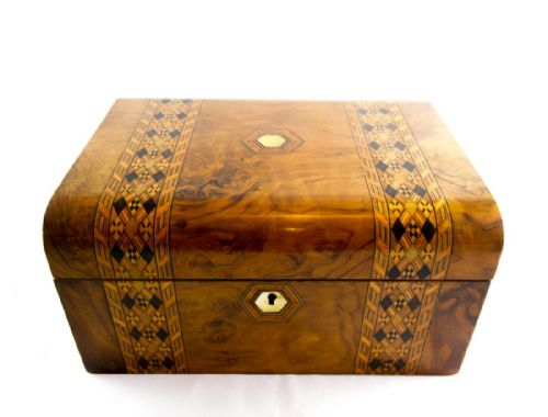 Burr Walnut Tunbridge Ware Writing Slope C.1870