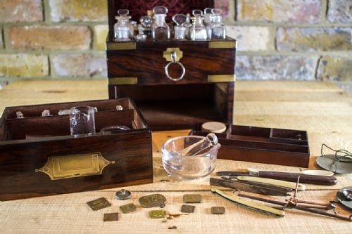 Apothecary Rosewood Doctors Cabinet C.1820
