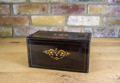 Dark Rosewood Tea Caddy C.1870