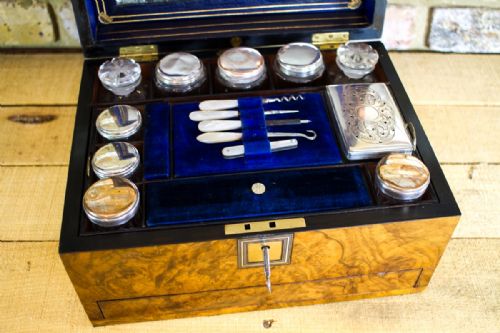 Burr Walnut Vanity Box C.1870