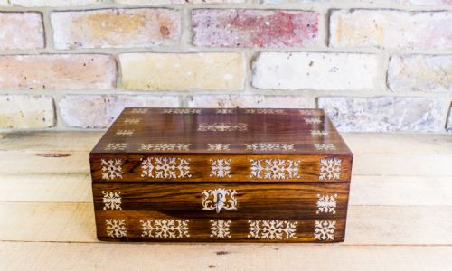 Rosewood with Mother of Pearl Inlay Table Box C.1830