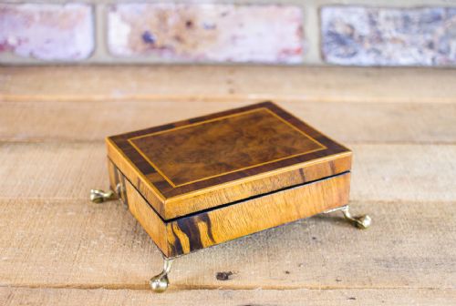 Rosewood Brass Inlaid Jewellery Box C.1820