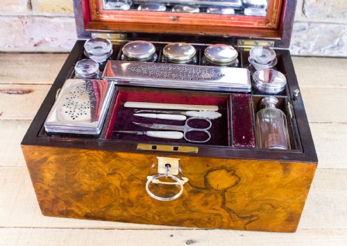 Burr Walnut Vanity Box C.1860