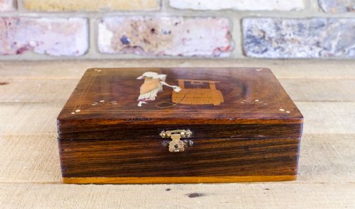Bone Inlay Rosewood Box C.1920