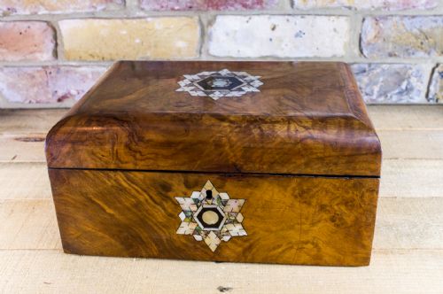 Burr Walnut Inlaid Table Box C.1870