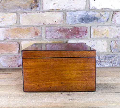 fig 1. Mahogany inlaid moth Sewing Box c.1800
