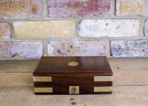 Rosewood Georgian Brass Bound Table Box C.1820