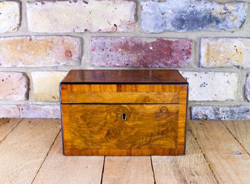 Burr Walnut Tea Caddy C.1860