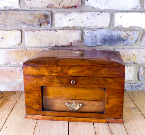Figured Walnut Work Box C.1890