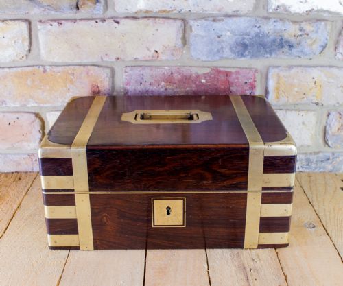 Rosewood Brass Bound Campaign Box C.1820