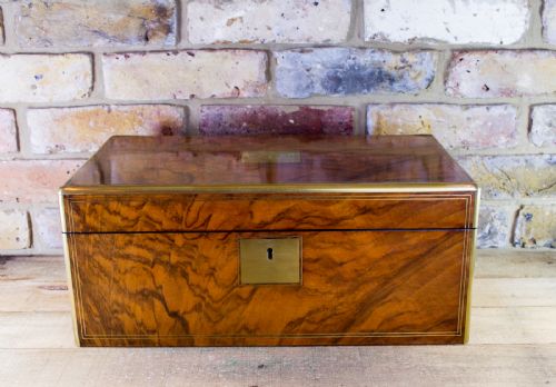 Figured Walnut Brass Bound Writing Slope C.1880