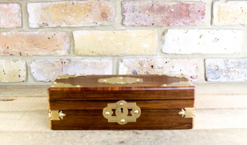 Rosewood and Tulip Wood Jewellery Box C.1870
