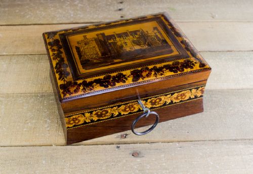 Rare Collectors Tunbridge Ware Work Box C.1870