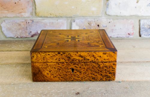Amboyna Inlaid Table Box C.1890