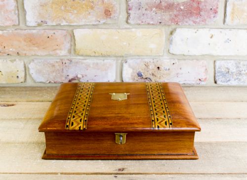 Mahogany Tunbridge Ware Book Box C.1880