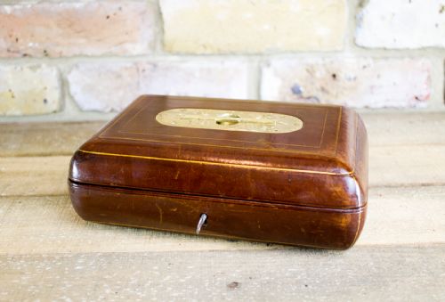 Brown Leather Jewellery Box C.1920