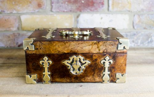 Heavy Brass Burr Walnut Gent's Box C.1840
