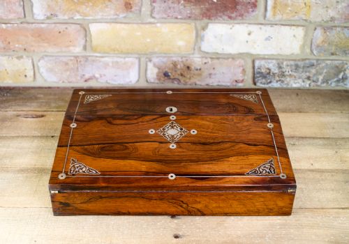 Rosewood & Pewter Lap Desk C.1830