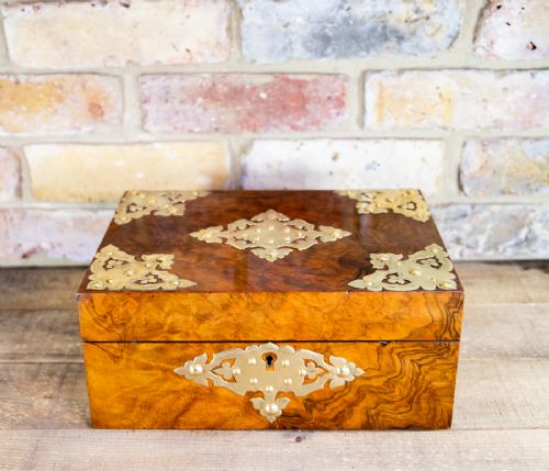 Burr Walnut Table Box C.1870