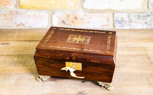 Regency Brass Inlay Table Box 1820
