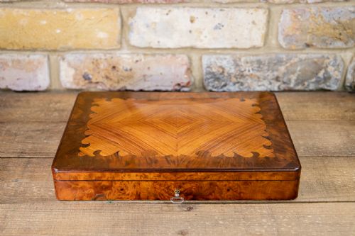 Stunning Kingwood & Amboyna Fitted Games Box C.1880