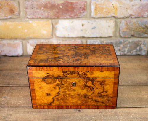 Burr Walnut Twin Tea Caddy 1870