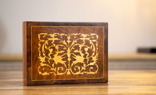Olive Wood Inlaid Card Box 1920