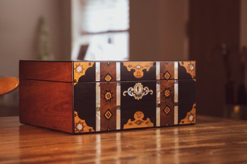 Stunning Inlaid Victorian Jewellery Box