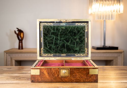 Burr Walnut Georgian Jewellery Box 1800