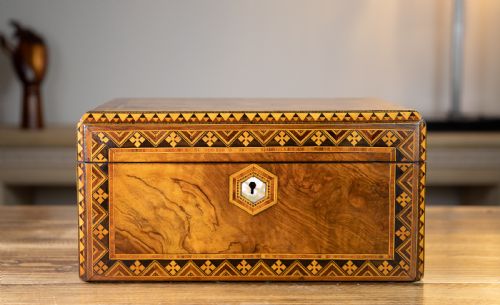 Inlaid Burr Walnut Work Box 1870