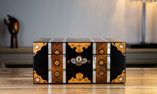 Stunning Inlaid Victorian Jewellery Box 1850