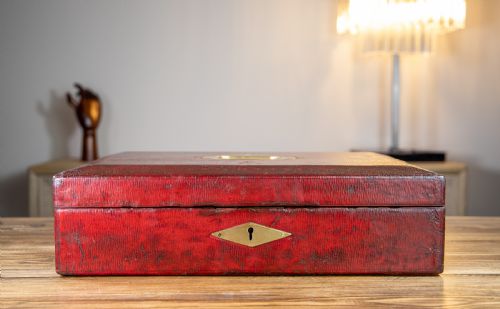 Sir John William Pratt George V John Peck Red Morocco Leather Despatch Box