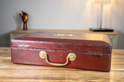 fig 2. Sir John William Pratt George V John Peck Red Morocco Leather Despatch Box
