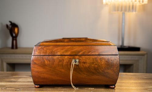 fig 1. Stunning Large Bombay Mahogany Tea Caddy 1810