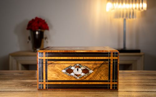 Burr Walnut Work Box C.1860