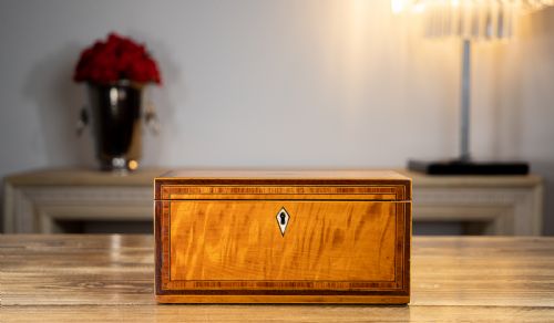 Twin Satinwood Tea Caddy C.1840