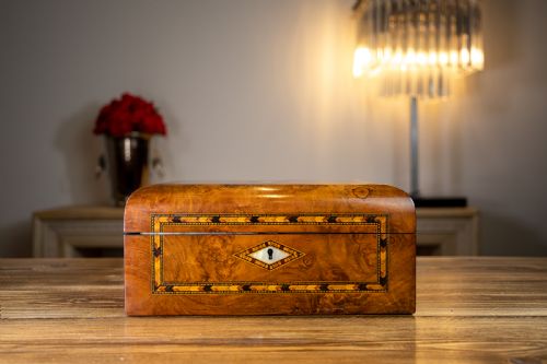 Burr Walnut Work Box/sewing Box 1870