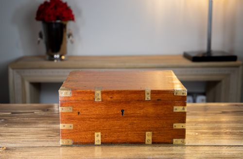 Teak Campaign Georgian Cigar Box 1820